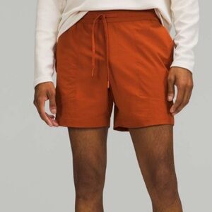 LULULEMON Mens Bowline Shorts Stretch Ripstop Aztec Brick Orange size: XXL